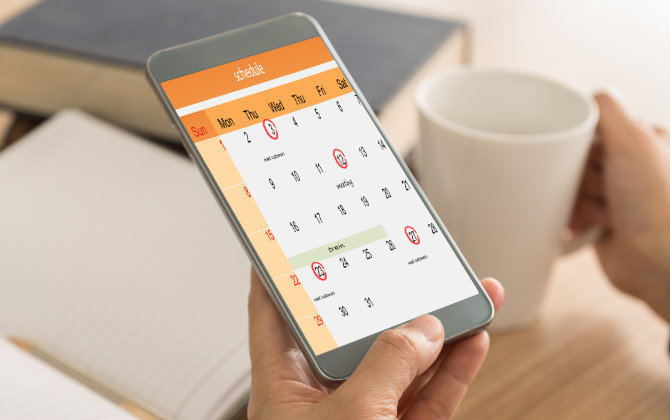 a person scheduling an appointment